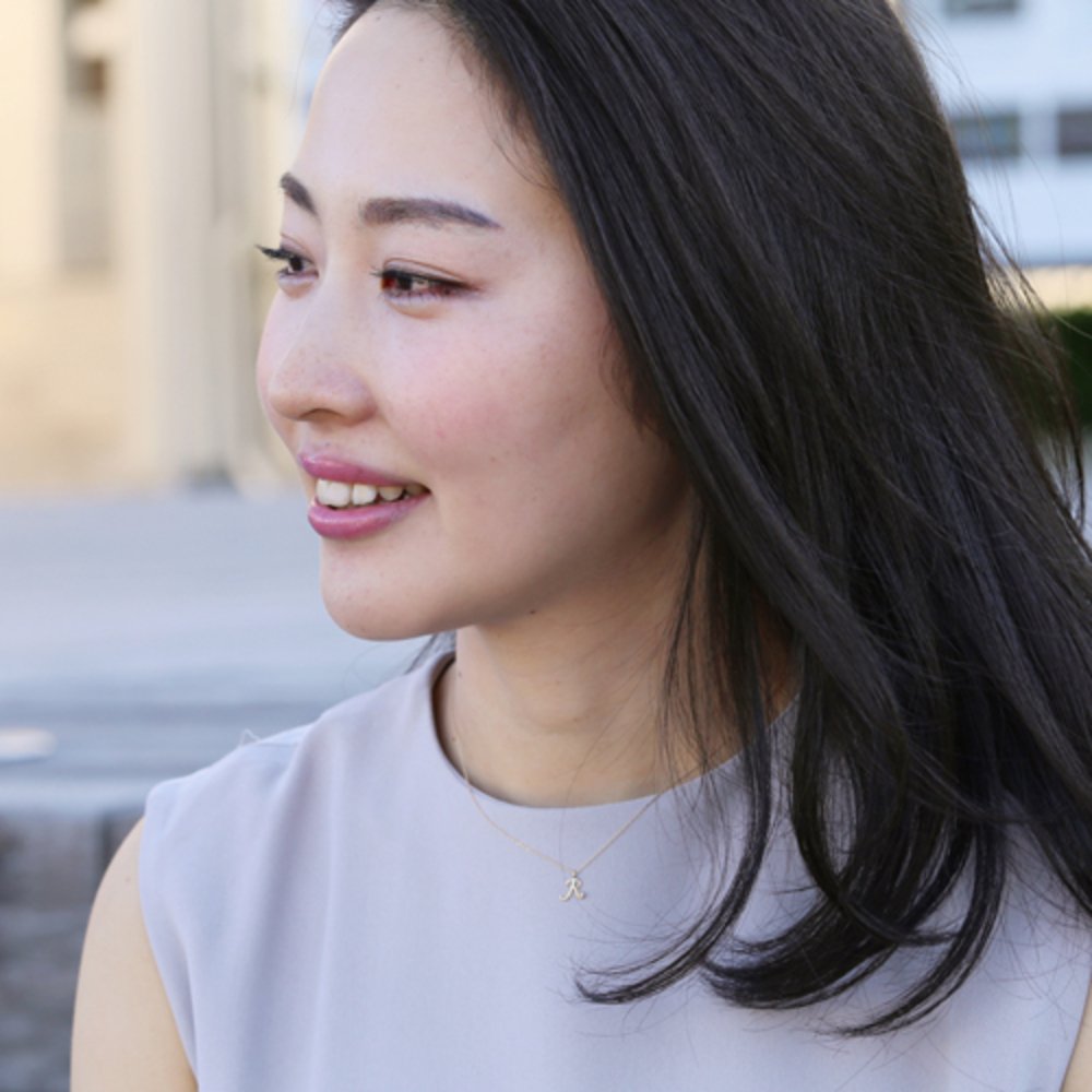 K10 PG/YG/WG イニシャル カラーストーン 誕生石 ネックレス