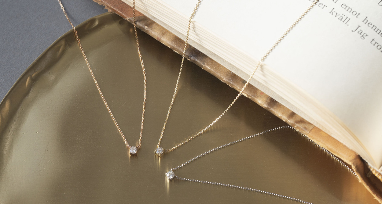 K10一粒ダイヤモンドネックレス