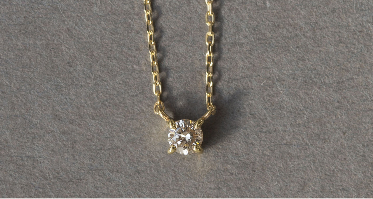 K10一粒ダイヤモンドネックレス