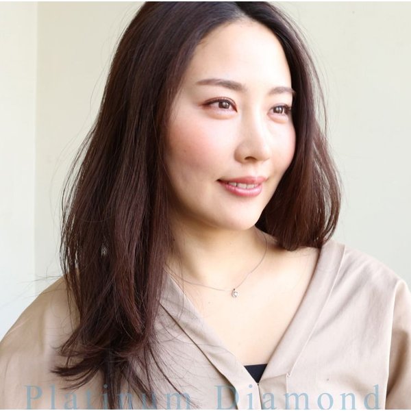 プラチナ鑑定書付ダイヤモンドネックレス、着用写真