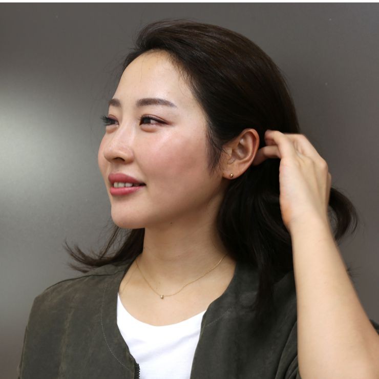 K18 K14 ボールピアス　丸玉