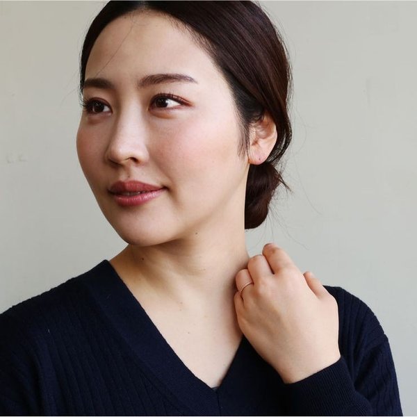 K10ダイヤモンドハーフエタニティリング、着用写真