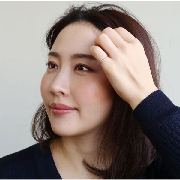 K10ダイヤモンドハーフエタニティリング、着用写真