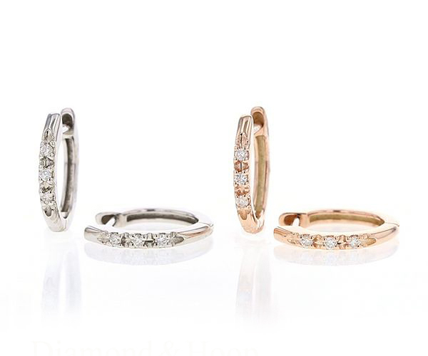 ダイヤモンドフープピアス