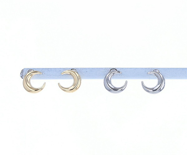 K18 YG/プラチナ 三日月 ピアス