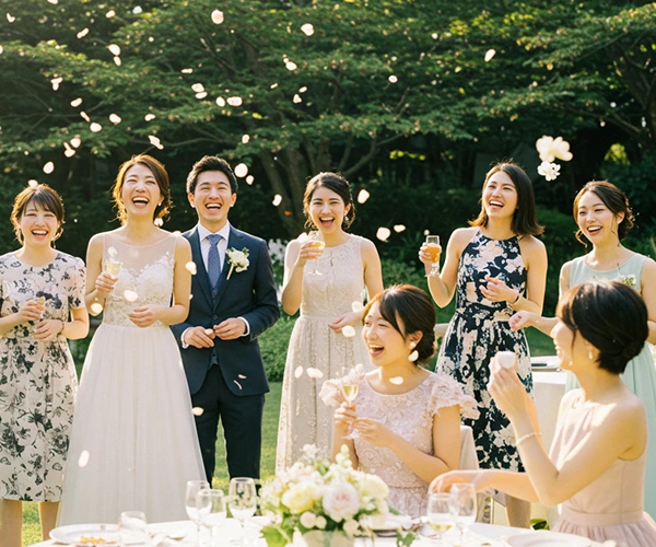 結婚式に参列する女性