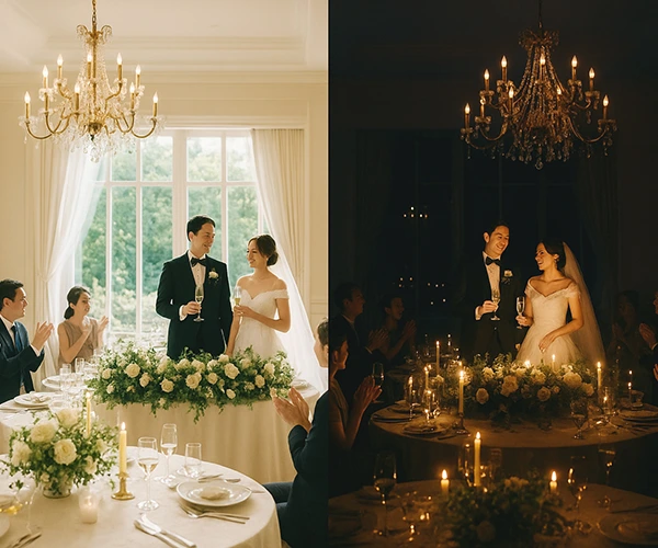 昼間の結婚式・夜の結婚式