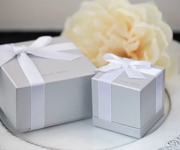 50代の自分へのご褒美として用意されたジュエリーのプレゼントBOX_胸元で輝くネックレス包んだ特別なギフト