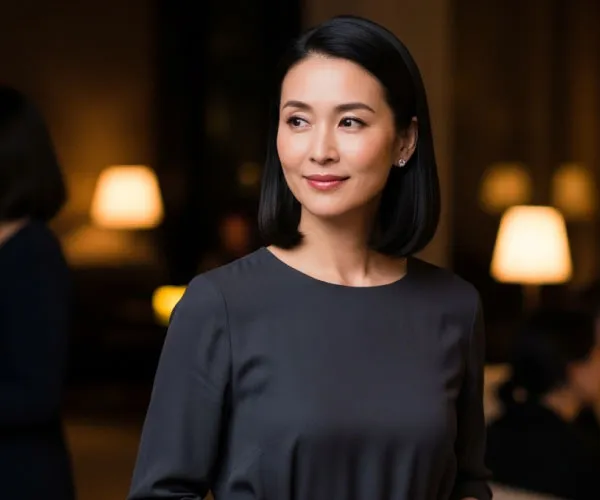 お呼ばれの席でピアスを着けた女性｜顔周りを華やかにするジュエリーの着用イメージ