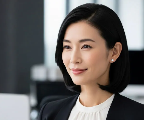 上品な輝きで毎日のオフィスコーデを彩る40代女性のスタッドピアス