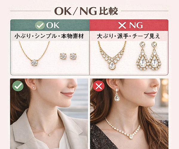 オフィスで愛されるジュエリーの選び方