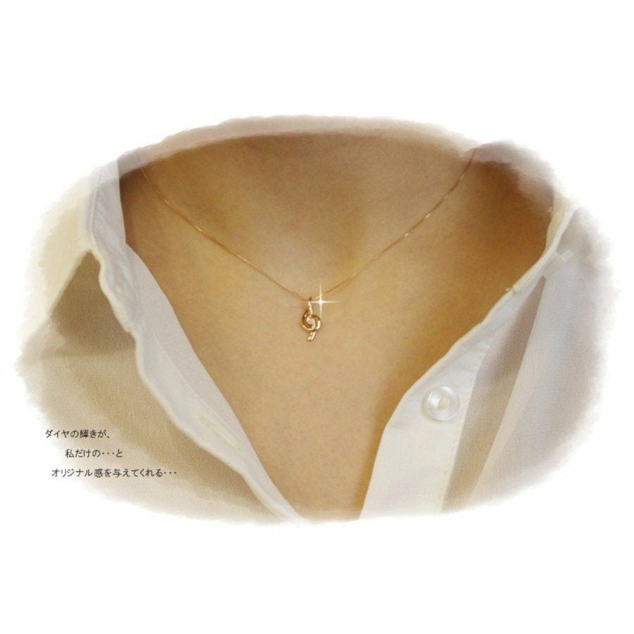 K10 PG ダイヤモンド ト音記号 ネックレス | IKEDAジュエリーオンライン