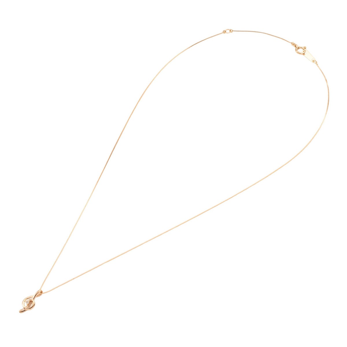 K10 PG ダイヤモンド ト音記号 音符 ネックレス