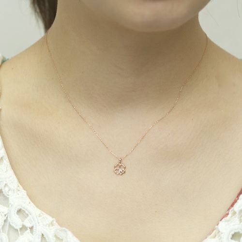 K10 PG YG WG ダイヤモンド クローバー ネックレス | IKEDAジュエリー