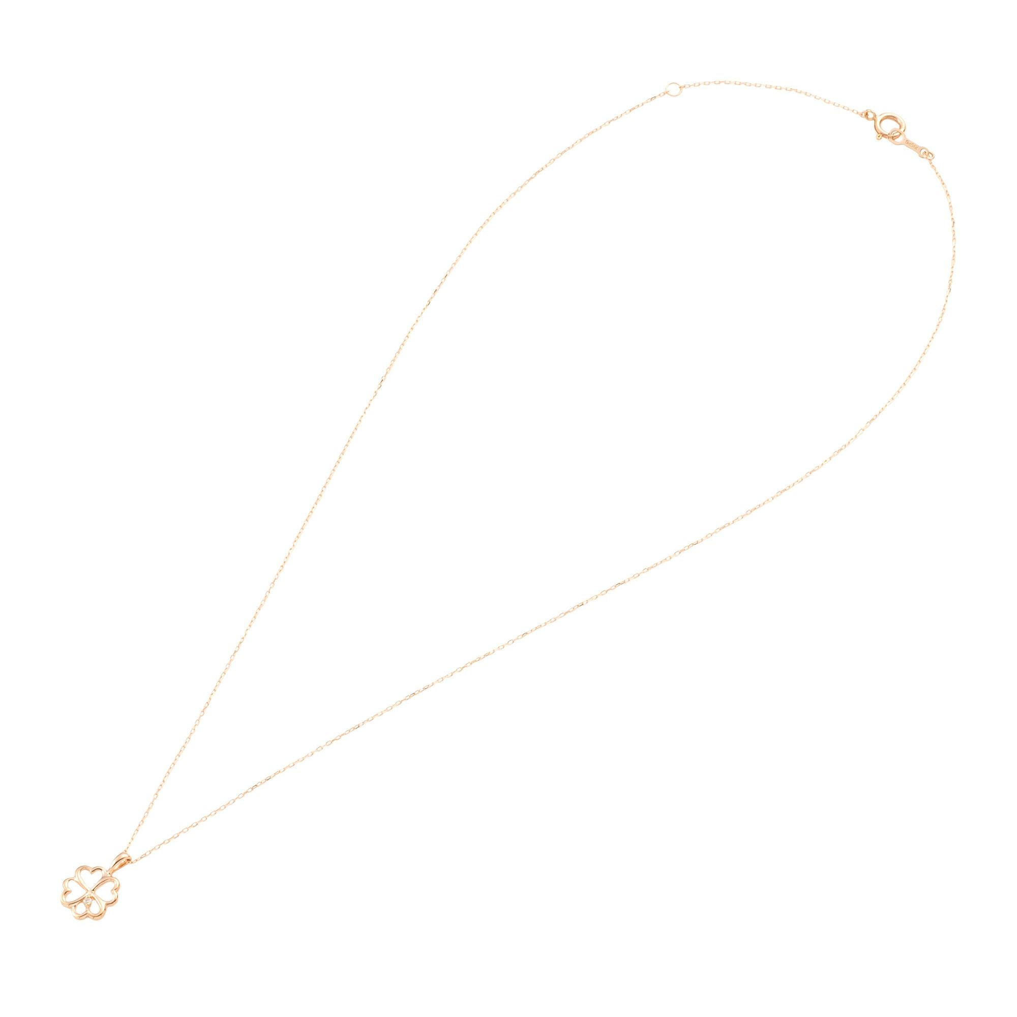 K10 PG YG WG ダイヤモンド クローバー ネックレス | IKEDAジュエリー