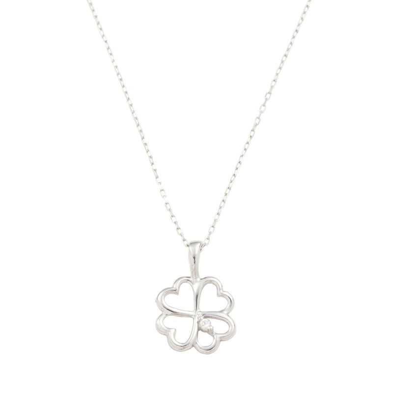 K10 PG YG WG ダイヤモンド クローバー ネックレス