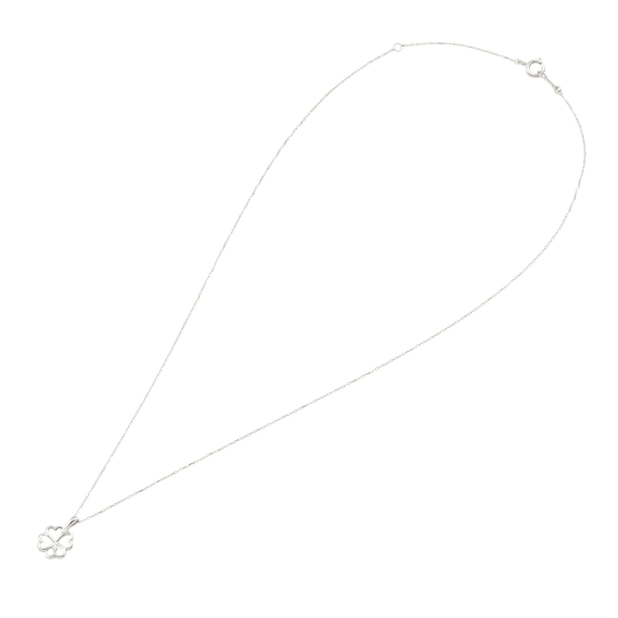 K10 PG YG WG ダイヤモンド クローバー ネックレス | IKEDAジュエリー