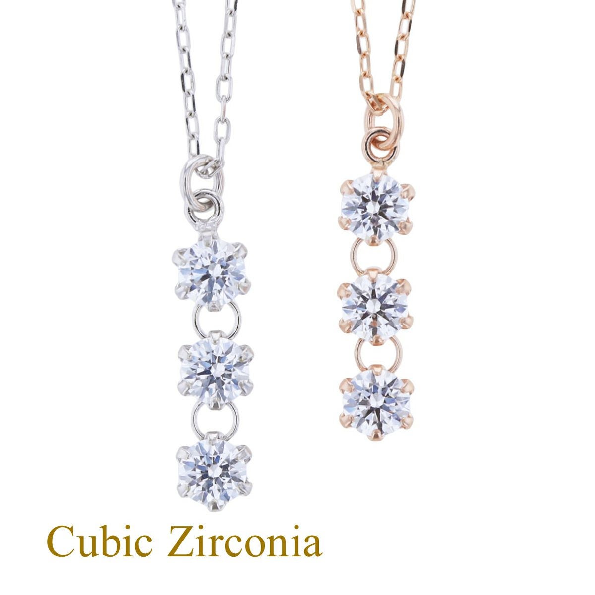 K10 WG PG キュービックジルコニア ネックレス