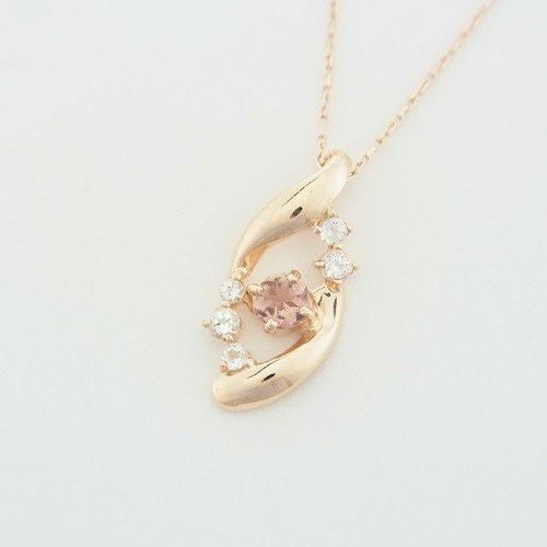 K10 PG ピンクトルマリン ホワイトトパーズ ネックレス