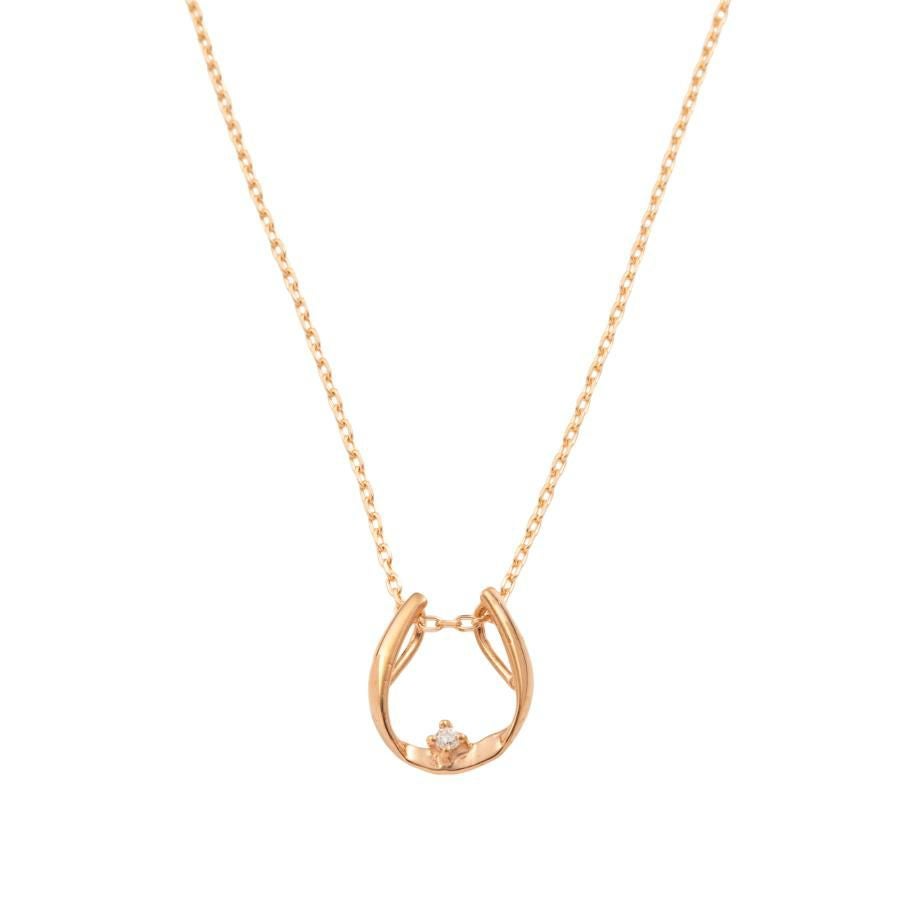 K10 PG WG YG 馬蹄 ホースシュー ダイヤモンド ネックレス | IKEDA