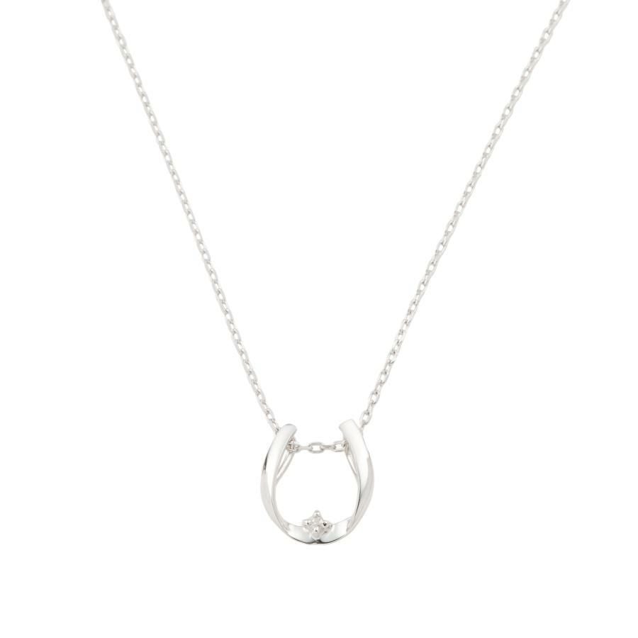 K10 PG WG YG 馬蹄 ホースシュー ダイヤモンド ネックレス | IKEDA