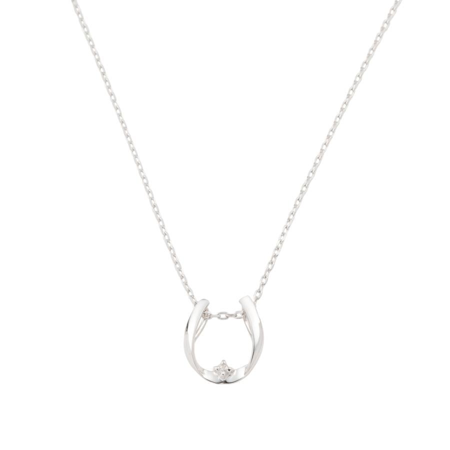 K10 PG WG YG 馬蹄 ホースシュー ダイヤモンド ネックレス