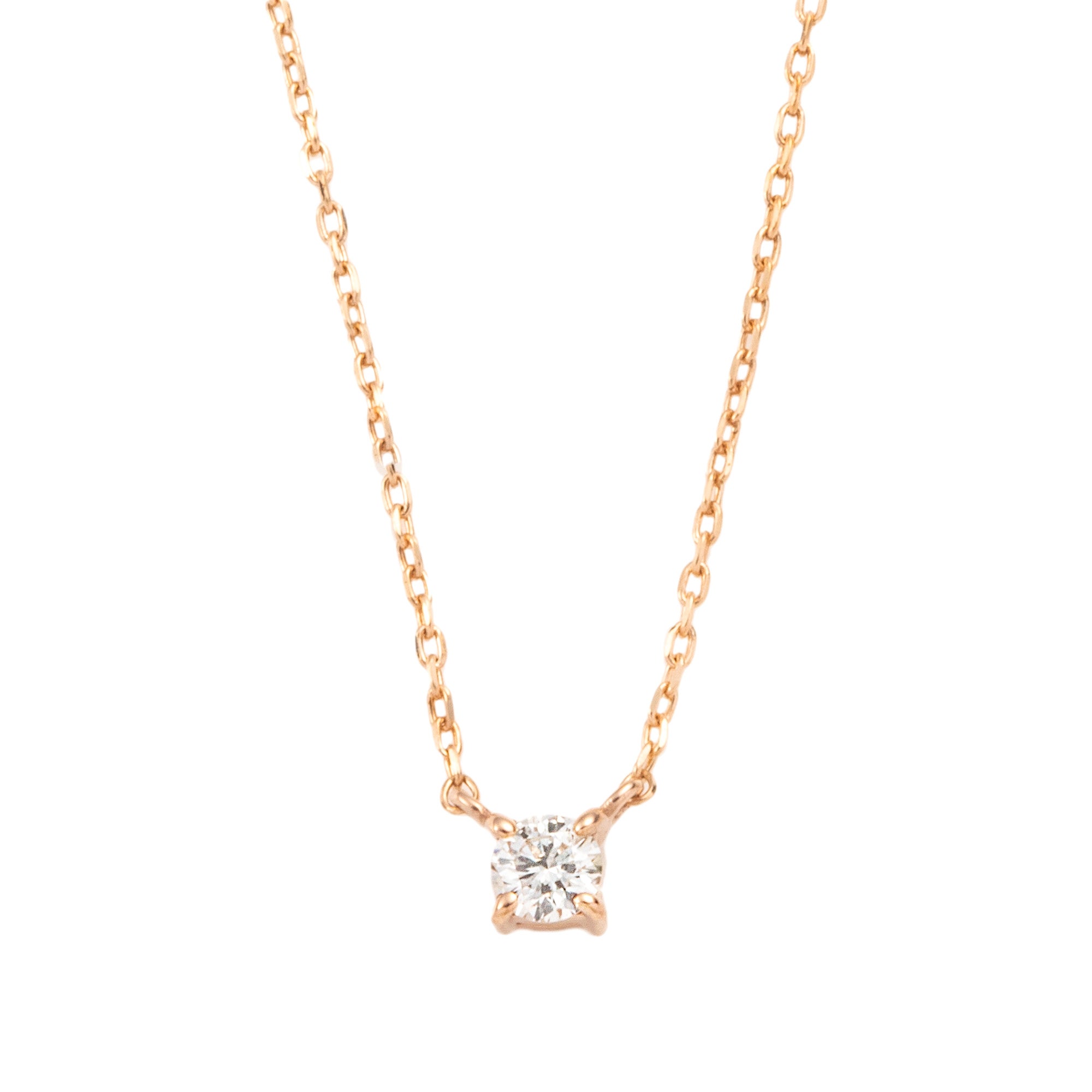 K10 PG YG WG 一粒 ダイヤモンド ネックレス ピンクゴールド イエロー