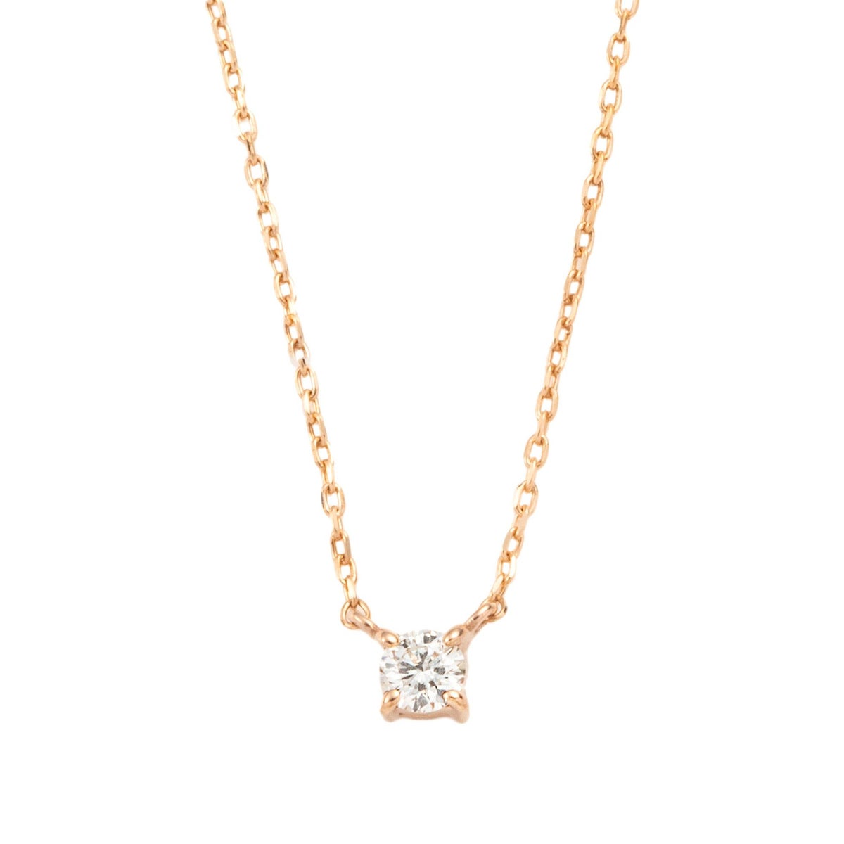 K10 PG YG WG 一粒 ダイヤモンド ネックレス