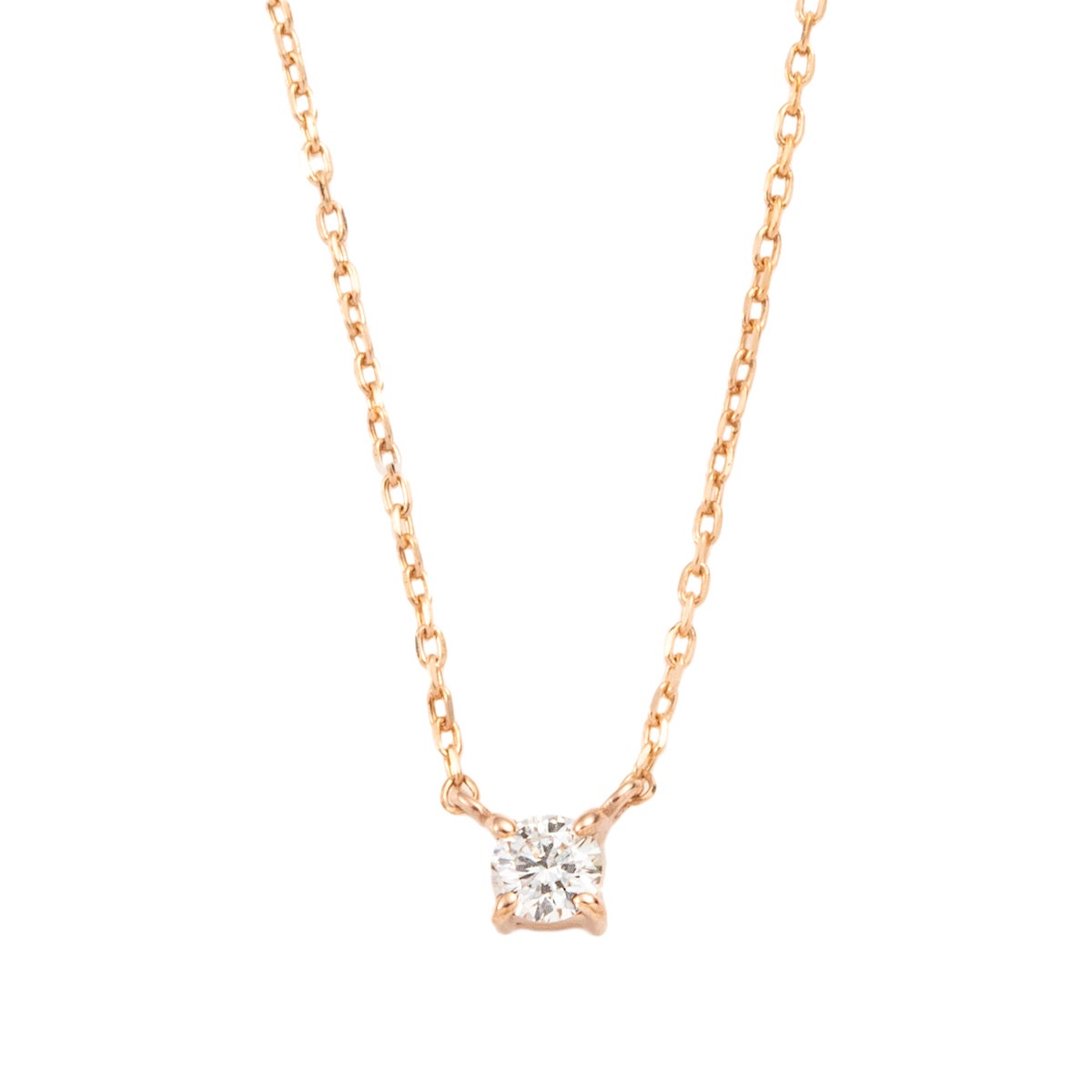 K10 PG YG WG 一粒 ダイヤモンド ネックレス