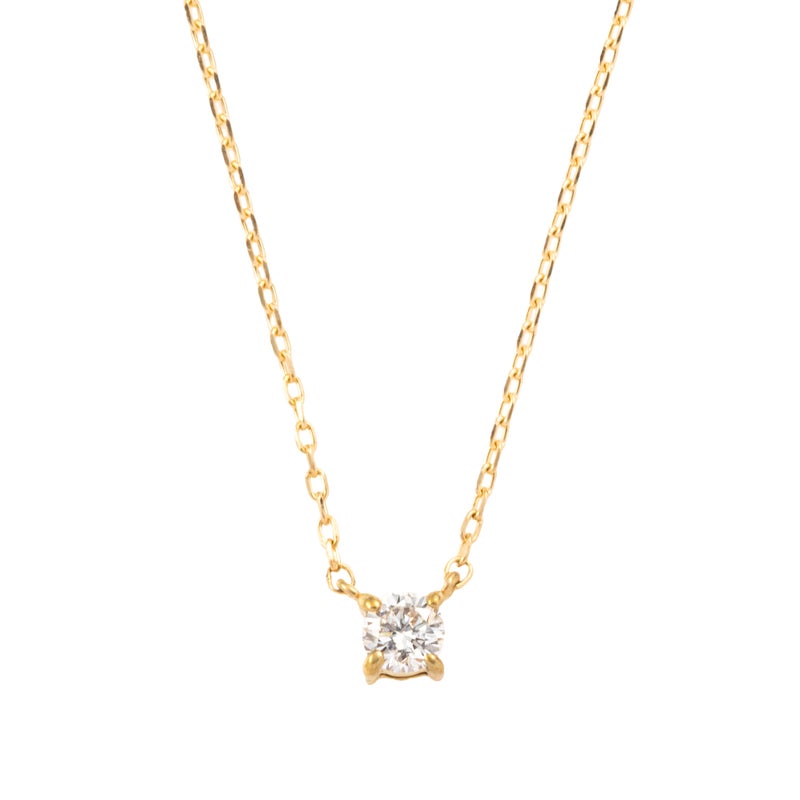 K10 PG YG WG 一粒 ダイヤモンド ネックレス