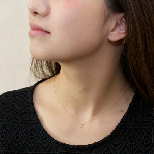 K10 PG YG WG 馬蹄 ホースシュー ダイヤモンド ネックレス | IKEDA