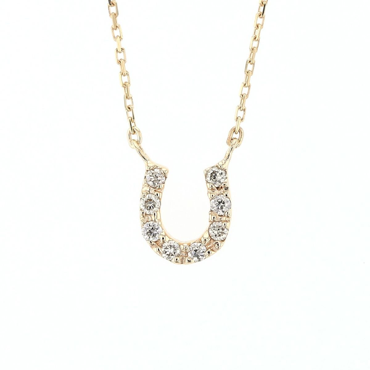 K10 PG YG WG 馬蹄 ホースシュー ダイヤモンド ネックレス | IKEDA