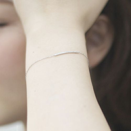 K10 YG WG ダイヤモンド ラインバー ブレスレット