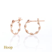 K10 PG フープピアス ひねり ピアス ピンクゴールド