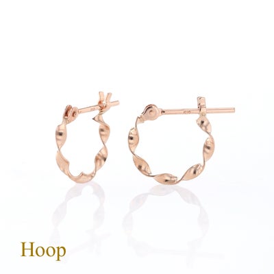 K10 PG フープピアス ひねり ピアス ピンクゴールド