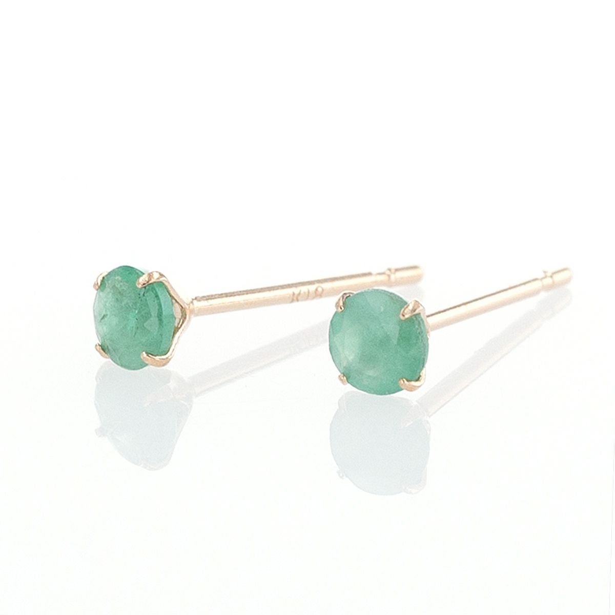 5月誕生石】K18 PG エメラルド ピアス | IKEDAジュエリーオンライン