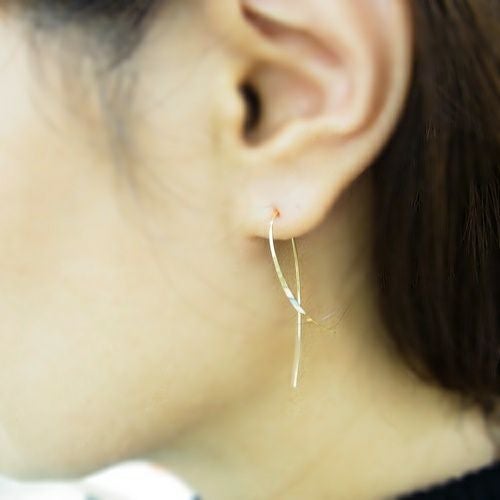 K18 YG アメリカンピアス ひねり ピアス