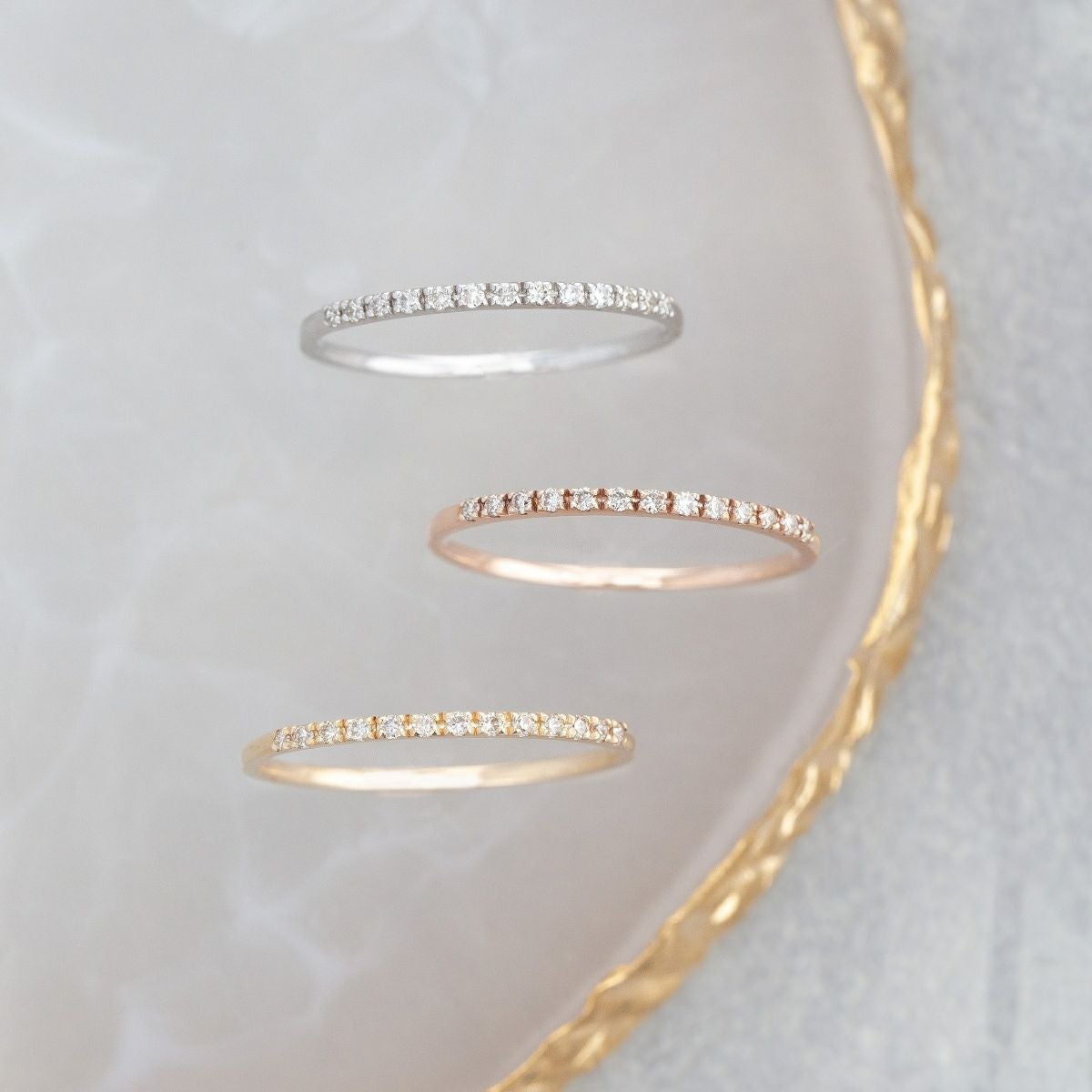 K10 PG/YG/WG ダイヤモンド ハーフエタニティ リング | IKEDA