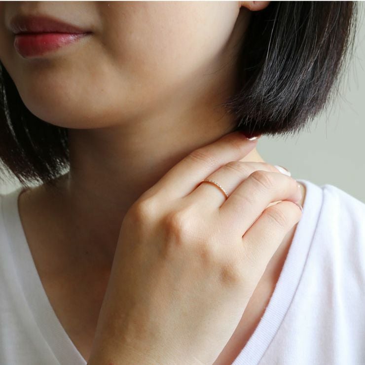 K10 PG/YG/WG ダイヤモンド ハーフエタニティ リング | IKEDA