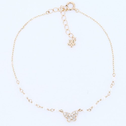 レアリゼ ベル（belle） K10 YG ダイヤモンド ルビー 淡水パール ブレスレット