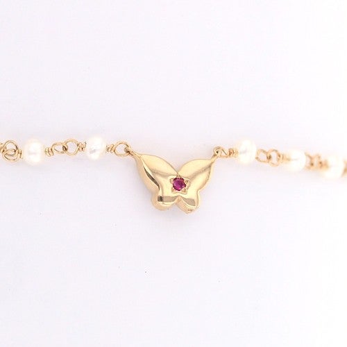 レアリゼ ベル（belle） K10 YG ダイヤモンド ルビー 淡水パール ブレスレット