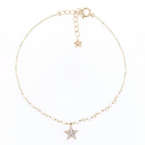 レアリゼ ベル（belle） K10 YG ダイヤモンド ルビー 淡水パール リバーシブル ブレスレット