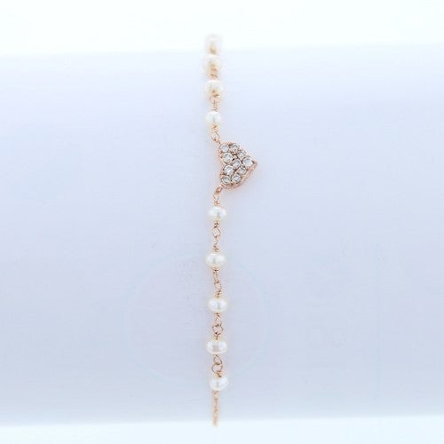 レアリゼ ベル（belle） K10 ピンクゴールド ダイヤモンド パール ルビー リバーシブル ブレスレット