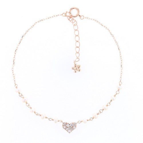 レアリゼ ベル（belle） K10 ピンクゴールド ダイヤモンド パール ルビー リバーシブル ブレスレット