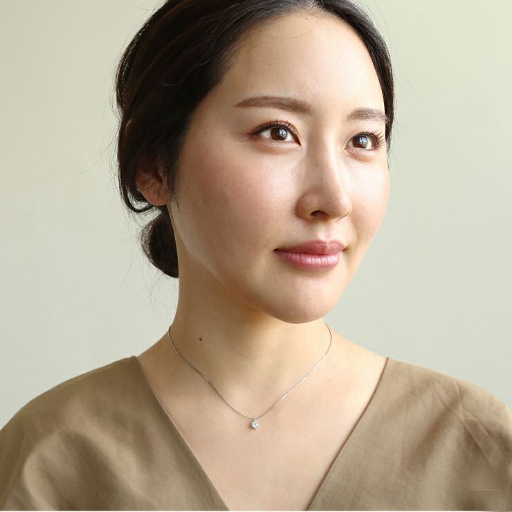 鑑定書付 プラチナ 一粒 ダイヤモンド ネックレス | IKEDAジュエリー