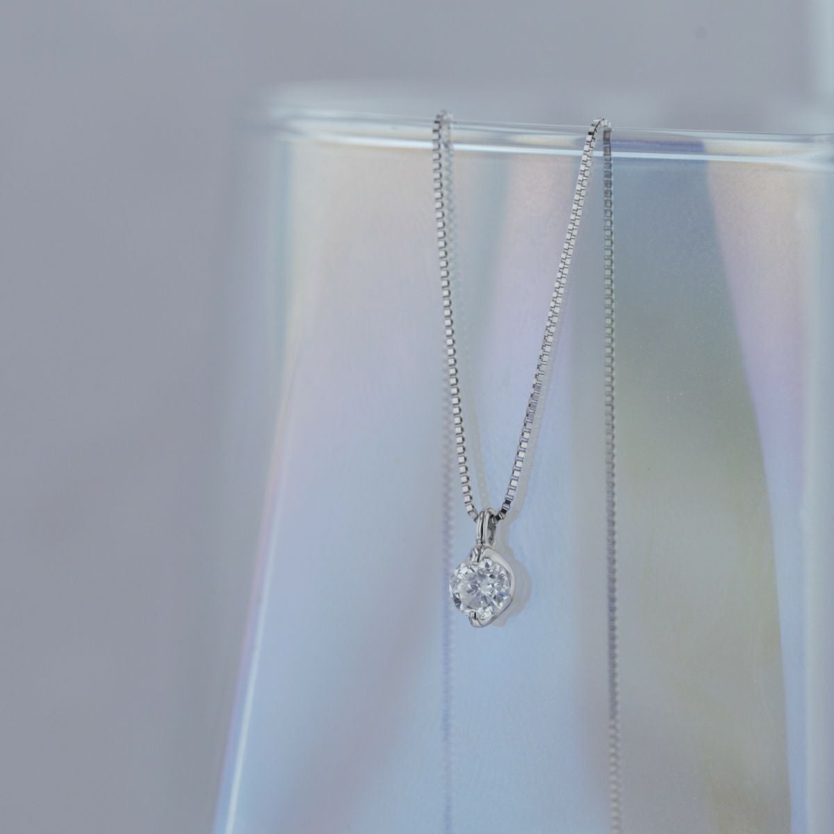 鑑定書付 プラチナ 一粒 ダイヤモンド ネックレス | IKEDAジュエリー