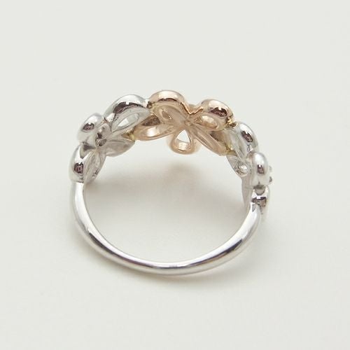 レアリゼ K18 WG PG コンビネーション ダイヤモンド リング フラワー