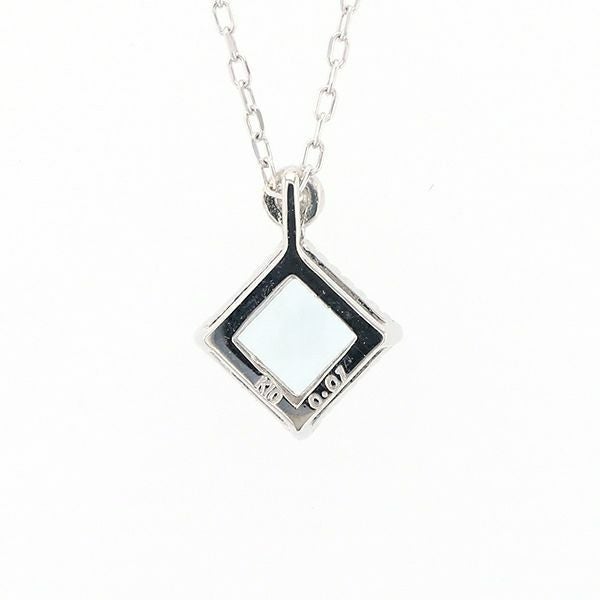 K10 WG アクアマリン ダイヤモンド スクエア ネックレス