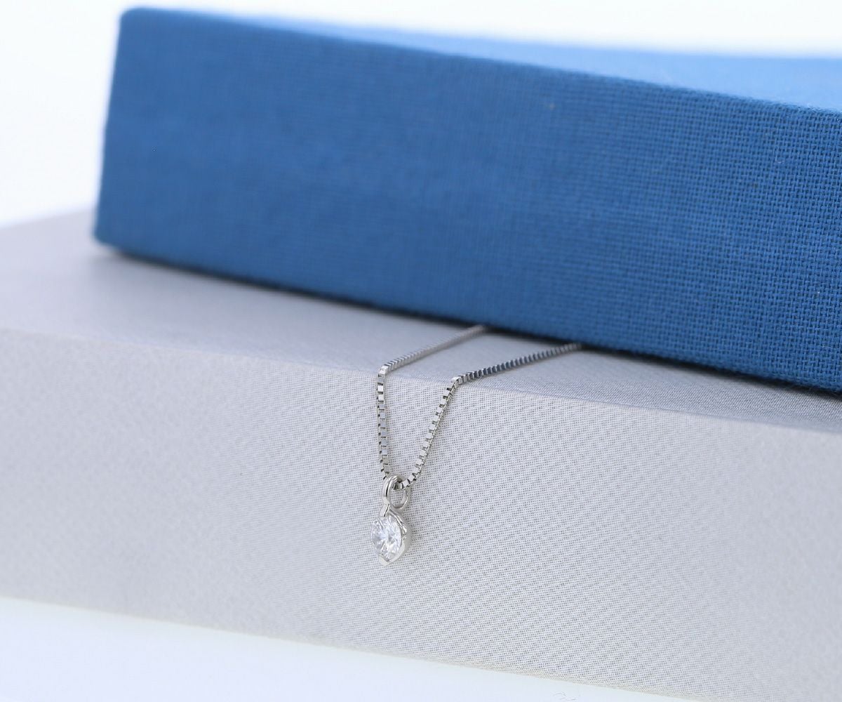 鑑定書付】 プラチナ 一粒 ダイヤモンド ネックレス | IKEDAジュエリー