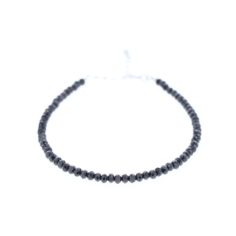 ブラックスピネル ブレスレット シルバー ユニセックス プレゼント 男女兼用 シンプル ジュエリー
